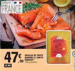 E.Leclerc Express Gravlax de truite marinée a l'aneth émincée offre