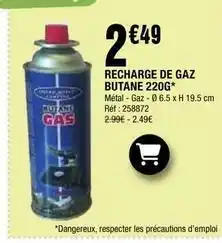 La Foir'Fouille Recharge de gaz butane offre