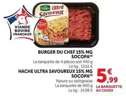 Super U Socopa - burger du chef 15% mg offre