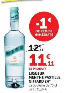 Super U Giffard - liqueur menthe pastille offre