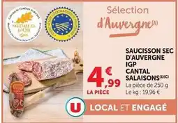 Super U U - saucisson sec d'auvergne igp offre