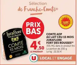 U Express Jura - comte aop au lait cru 15 mois fort des rousses offre
