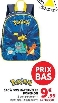 Hyper U Pokemon - sac à dos maternelle offre