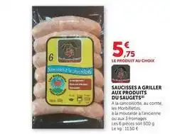 U Express Saucisses a griller aux produits du saugets offre
