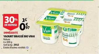 Auchan Direct Yaourt Brassé Bio Vrai offre
