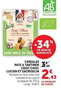U Express Cereales pate a tartiner croc choc offre