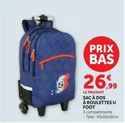Hyper U U - sac à dos à roulettes foot offre