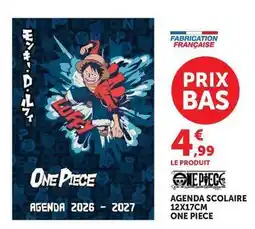 Hyper U Agenda scolaire 12x17cm one piece offre