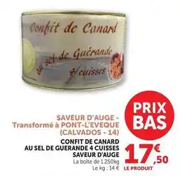 U Express Canard - confit de au sel de guerande 4 cuisses offre