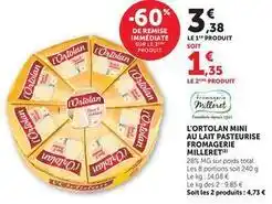 U Express Total - l'ortolan mini au lait pasteurise fromagerie offre