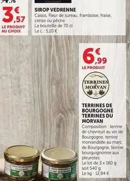 U Express Les terrines du bocage - sirop vedrenne offre