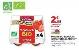 U Express Yaourt bio bicouche invitation a la ferme offre