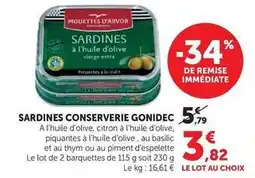 U Express Mouettes d'arvor - sardines offre