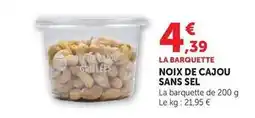 U Express Noix de cajou sans sel offre