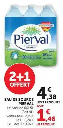 U Express Pierval - eau de source offre