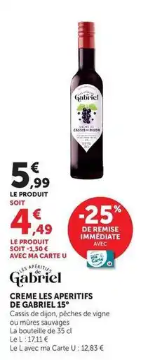 U Express U - creme les apéritifs de gabriel offre