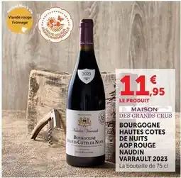 U Express Bourgogne hautes cotes de nuits aop rouge naudin varrault 2023 offre