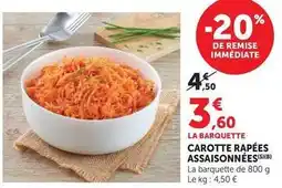 U Express Carotte rapees assaisonnees offre