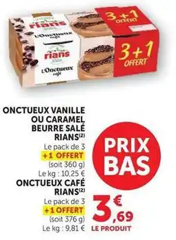 U Express Rians - onctueux vanille ou caramel beurre salé offre