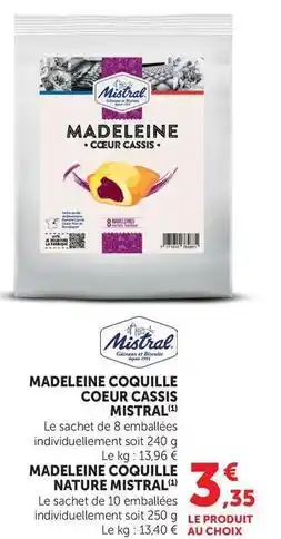 U Express Mistral - madeleine coquille coeur cassis offre