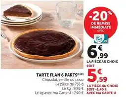 U Express U - tarte flan 6 parts offre