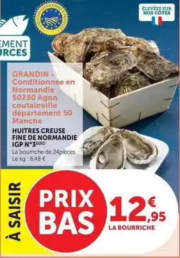 U Express Huîtres creuse fine de normandie igp n°35° offre