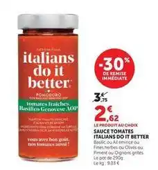 U Express Italians do it better - sauce tomates italians do it offre