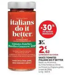 Hyper U Italians do it better - sauce tomates italians do it offre