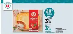 U Express U - lasagnes a la dolognaise surgelee offre