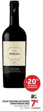 Hyper U Italie toscana igt rouge offre