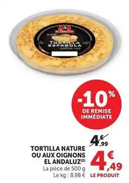 U Express Tortilla nature ou aux oignons offre