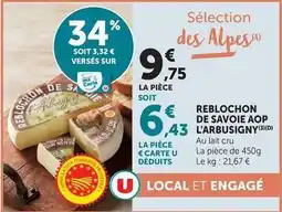 U Express U - reblochon de savoie aop offre