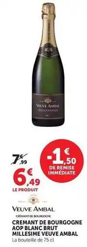 U Express Brut - cremant de bourgogne aop blanc millesime veuve offre