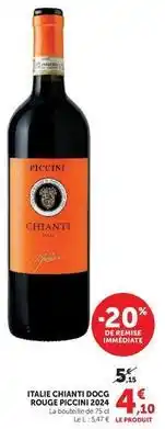 Hyper U Italie chianti docg rouge offre