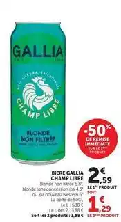 Hyper U Gallia - biere champ libre offre