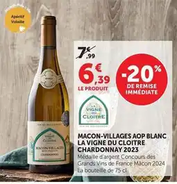 U Express Macon-villages aop blanc la vigne du cloitre 2023 offre