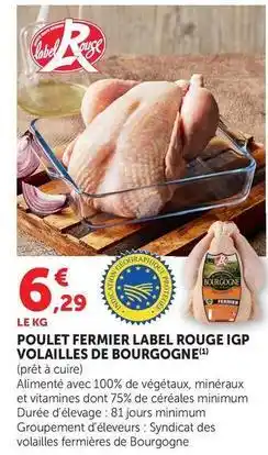 U Express Label rouge - poulet fermier igp volailles de bourgogne offre