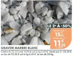 Point Vert Gravier marbre blanc offre