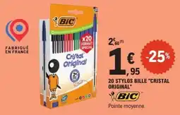 E.Leclerc BIC 20 Stylos bille "cristal Original" offre