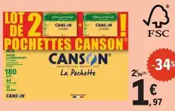 E.Leclerc Canson Pochettes à dessin blanc offre