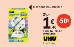 E.Leclerc UHU 3 mini rollers de correction offre