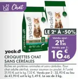 Point Vert Yock croquettes chat sans céréales offre