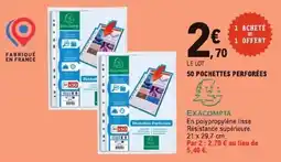 E.Leclerc EXACOMPTA 50 Pochettes Perforées offre