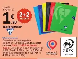 E.Leclerc Clairefontaine cahier "mimesys" offre