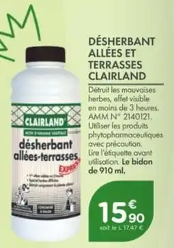 Point Vert Clairland désherbant allées et terrasses offre