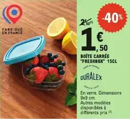 E.Leclerc Duralex boîte carrée "freshbox" offre
