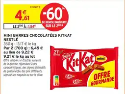 Intermarché Contact Nestle mini barres chocolatees kitkat offre