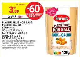 Intermarché Contact Bénénuts Plaisir Brut Non Salé noix de cajou offre