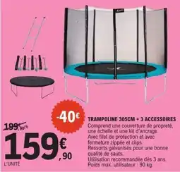 E.Leclerc Trampoline + 3 accessoires offre