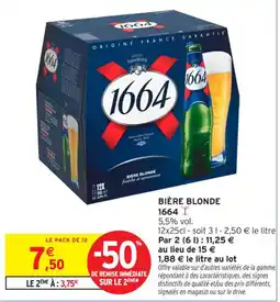Intermarché Contact 1664 Bière Blonde offre